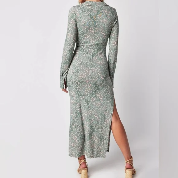 Free People Shayla Mint Wrap Midi Dress Size S NWT - Picture 4 of 6